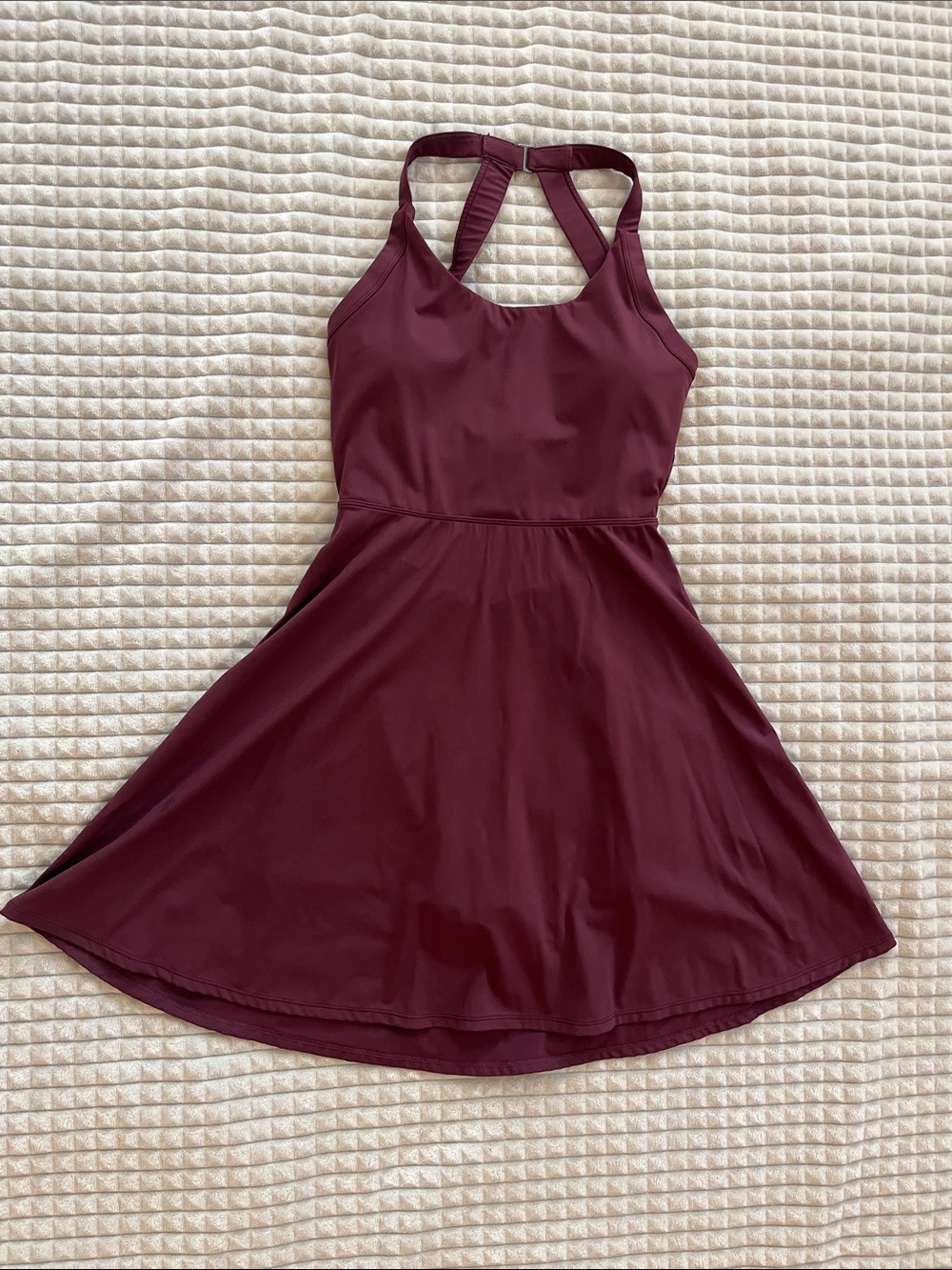 HALARA Backless Fit-and-Flare Dress in Fig